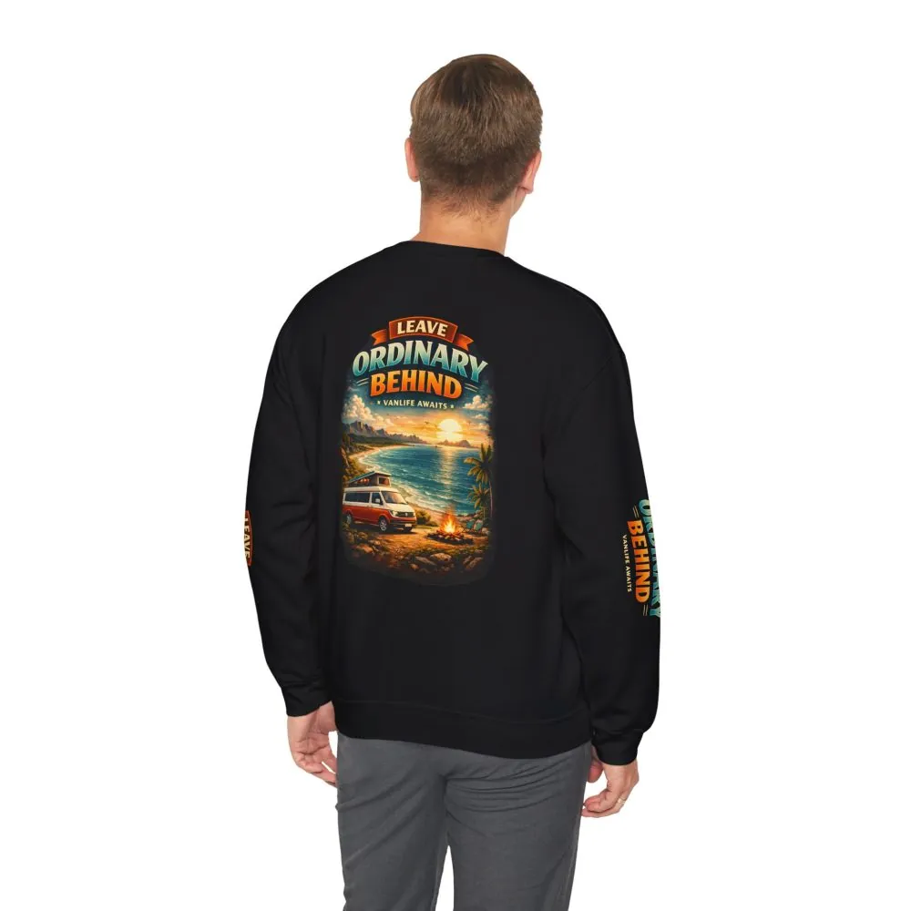 Unisex Heavy Blend™ Crewneck Sweatshirt — "Leave Ordinary Behind" Design Scenic-Line
