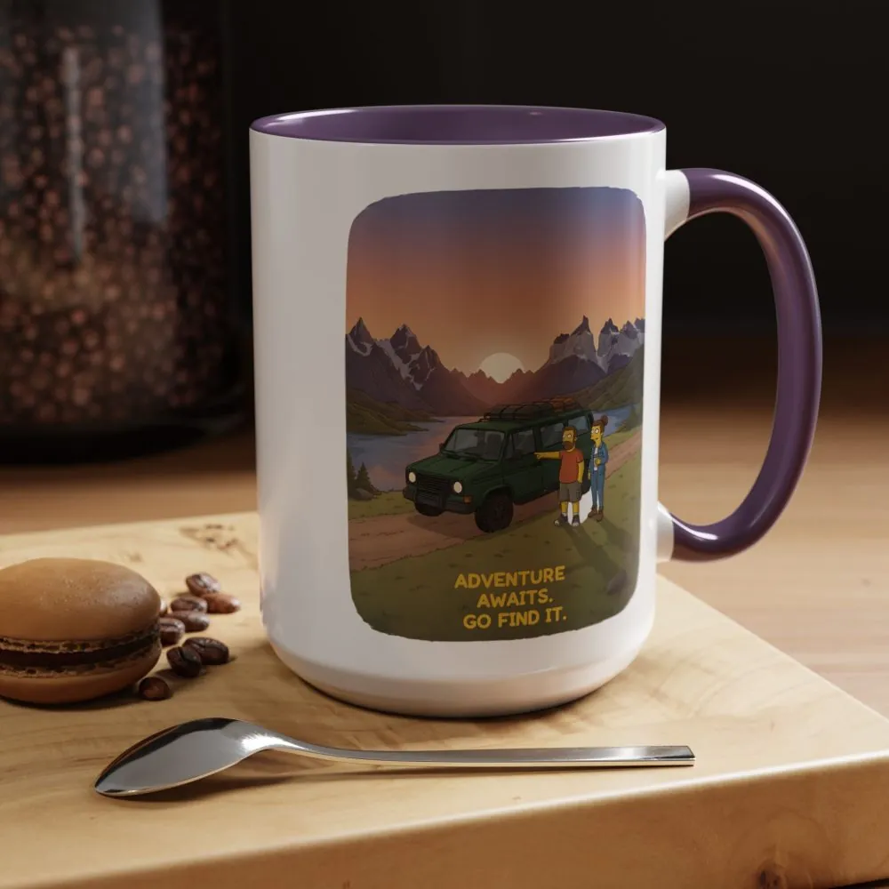 9190053739537641511_2048.jpeg Accent Coffee Mug (11, 15oz) — "Adventure Awaits-Go Find It" Design Sitcom-Line