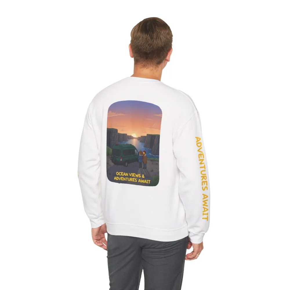 9197288223392184789_2048.jpeg Unisex Heavy Blend™ Crewneck Sweatshirt — "Ocean Views-Adventures Awaits" Design Sitcom-Line