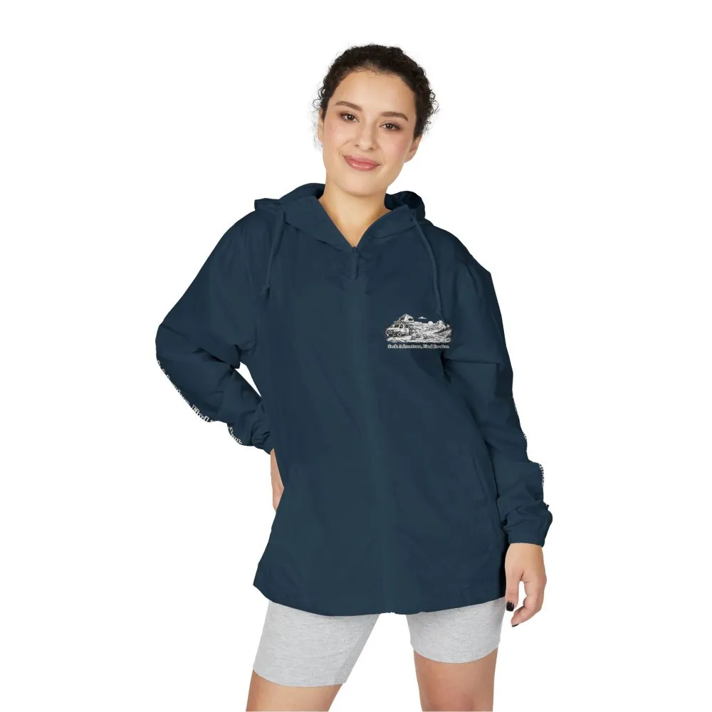 Unisex Full-Zip Windbreaker Jacket — "Seek Adventure, Find Freedom" (Design "Minimal-Line")