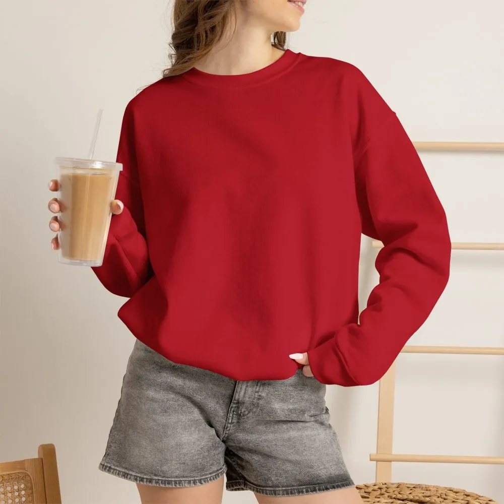 Crewneck Sweatshirt — "Adventure Awaits-Go Where You Feel Most Alive" (Only Back printed) Vintage Camper Van Outdoor Graphic
