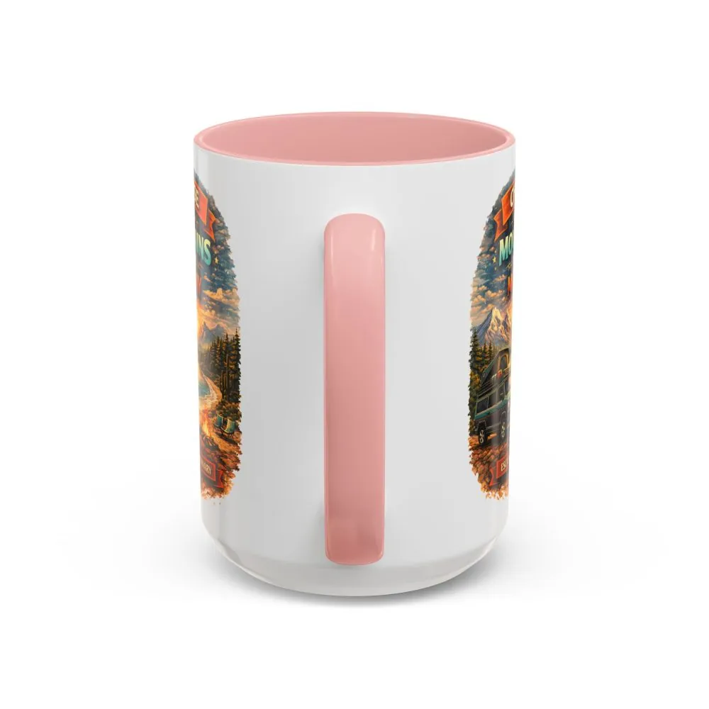 Accent Coffee Mug (11, 15oz) — "Choose The Mountens" Design Scenic-Line