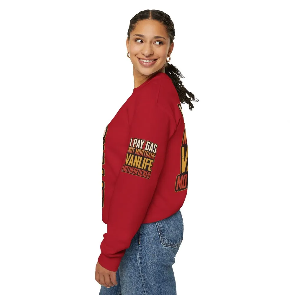 Unisex Heavy Blend™ Crewneck Sweatshirt — "I Pay Gas Not Mortgage" Design F**K-Line