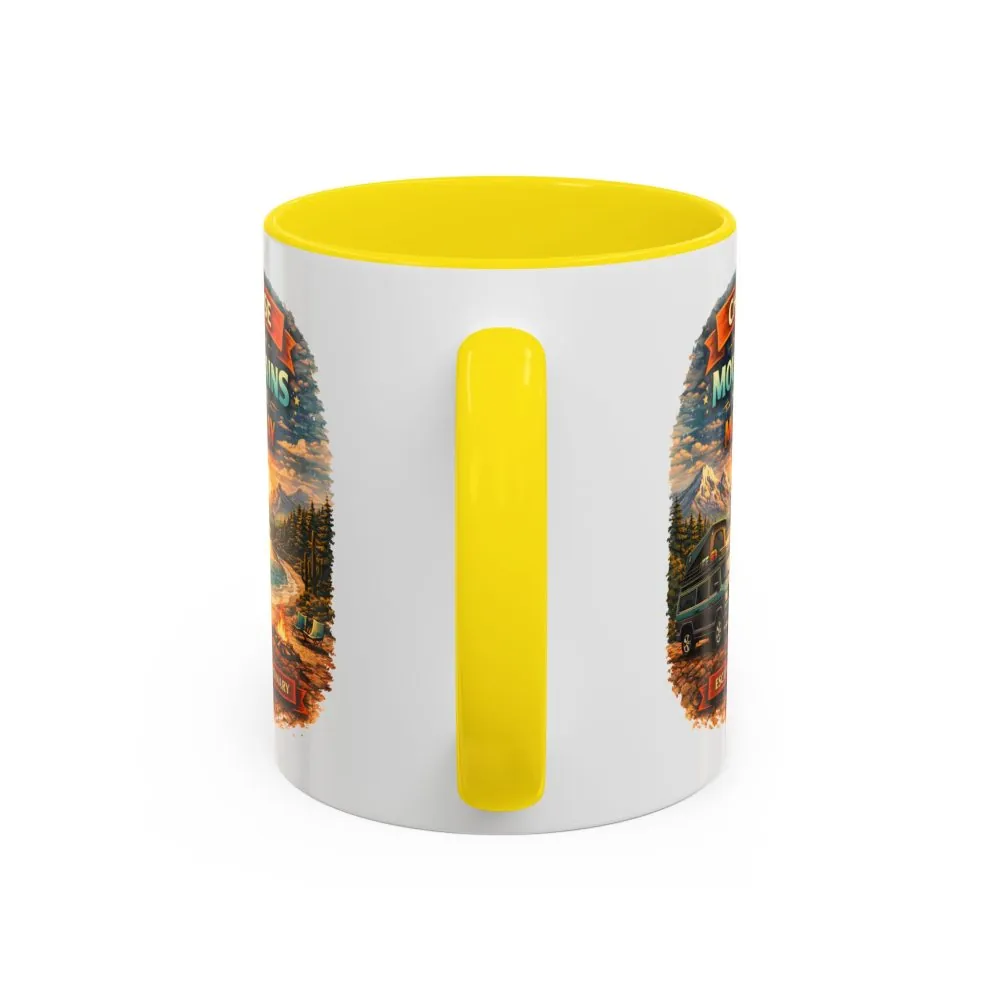 Accent Coffee Mug (11, 15oz) — "Choose The Mountens" Design Scenic-Line