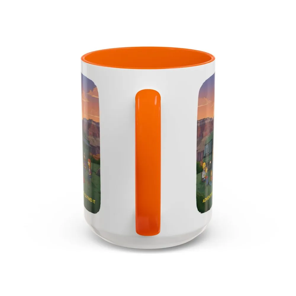 Accent Coffee Mug (11, 15oz) — "Adventure Is Where You Find It" Design Sitcom-Line