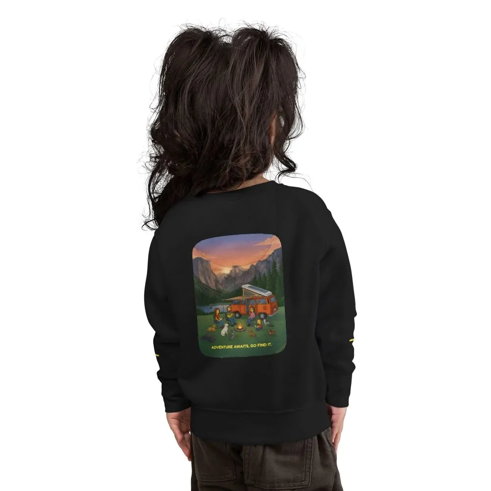 Toddler Sweatshirt - "Adventure Awaits-Go Find It" (Design Sitcom-Line)