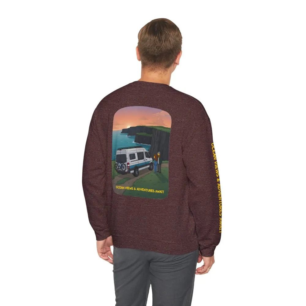 9248516561273290391_2048.jpeg Unisex Heavy Blend™ Crewneck Sweatshirt — "Ocean Views-Adventures Awaits" Design Sitcom-Line