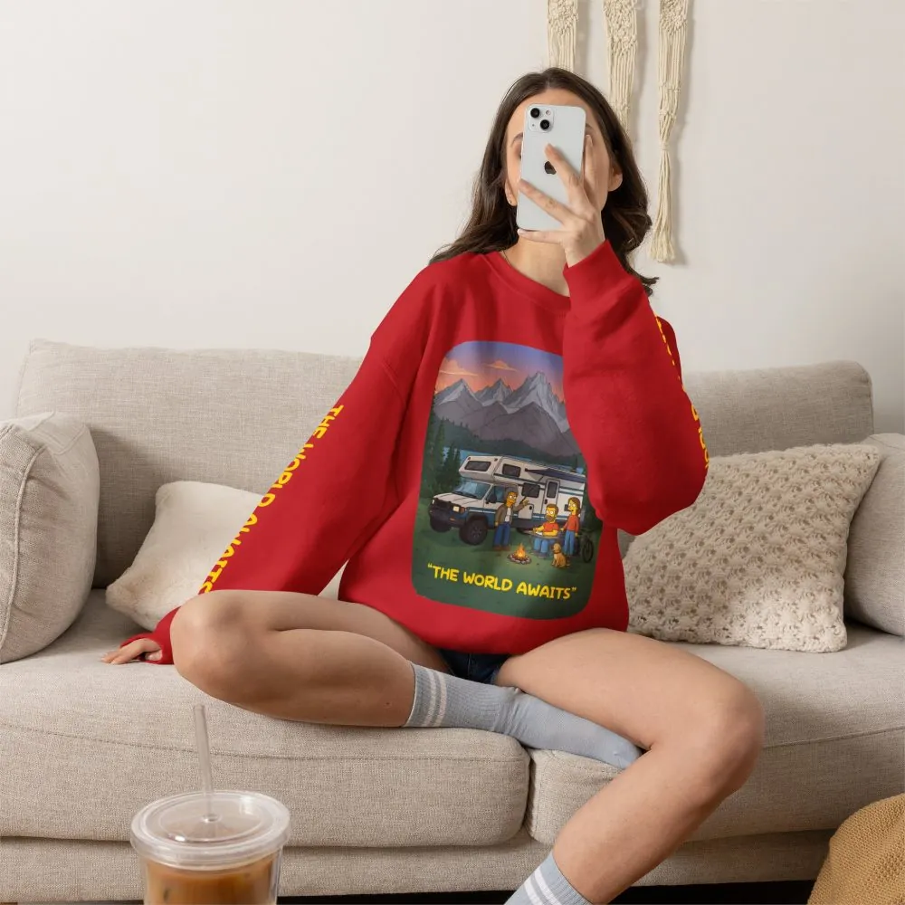 9259438533420157917_2048.jpeg Unisex Heavy Blend™ Crewneck Sweatshirt — "The World Awaits" Design Sitcom-Line