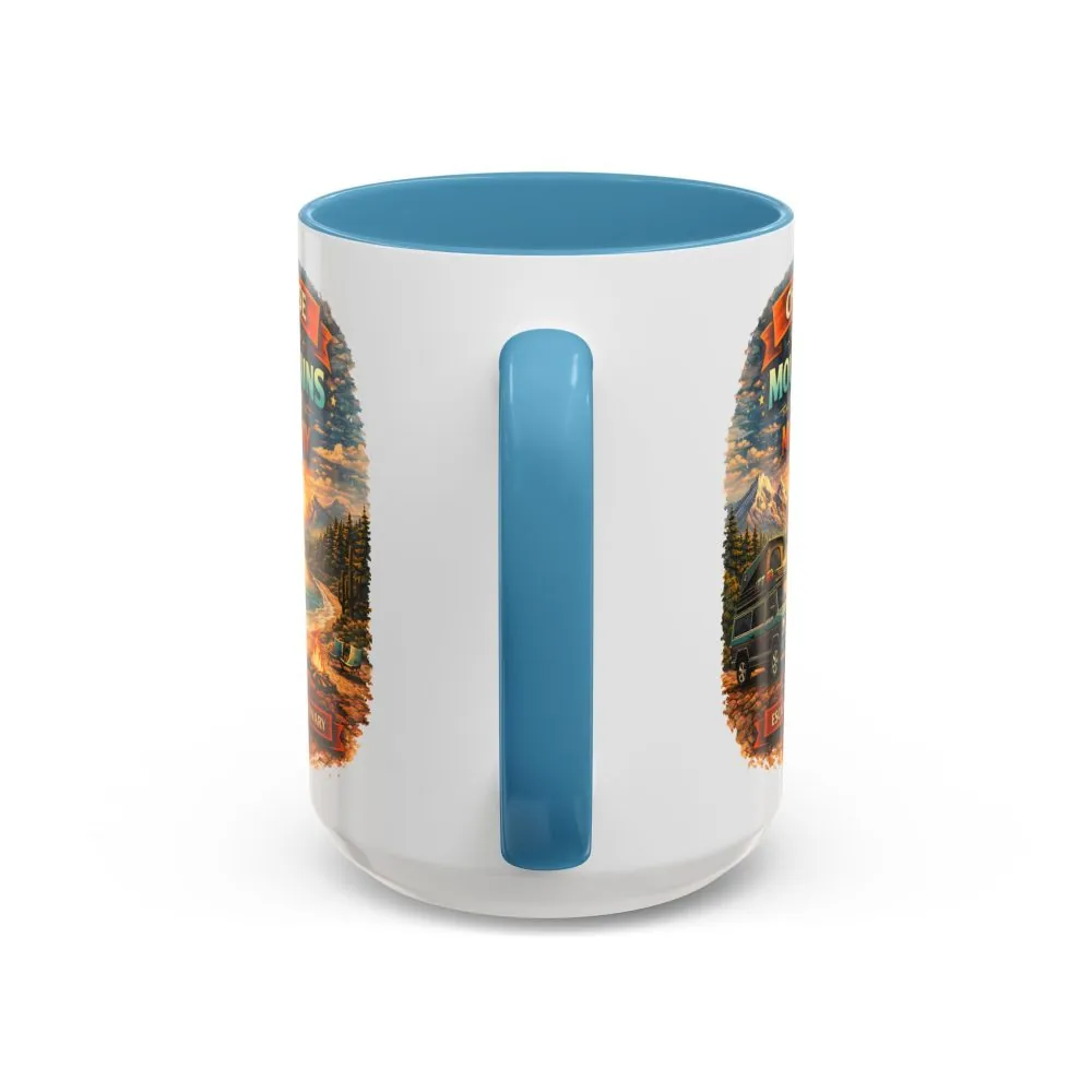Accent Coffee Mug (11, 15oz) — "Choose The Mountens" Design Scenic-Line