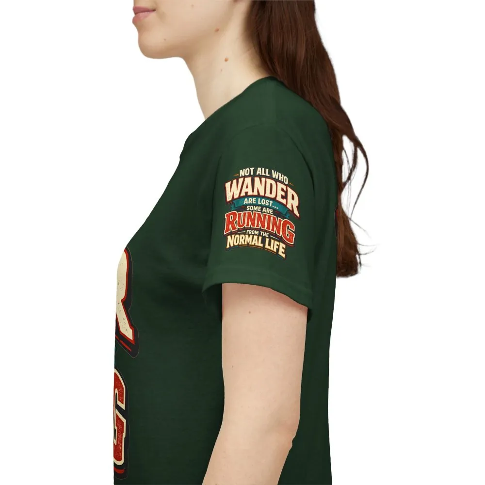 Unisex Heavy Cotton Tee — "Not All Who Wander Are Lost" Design F**K-Line