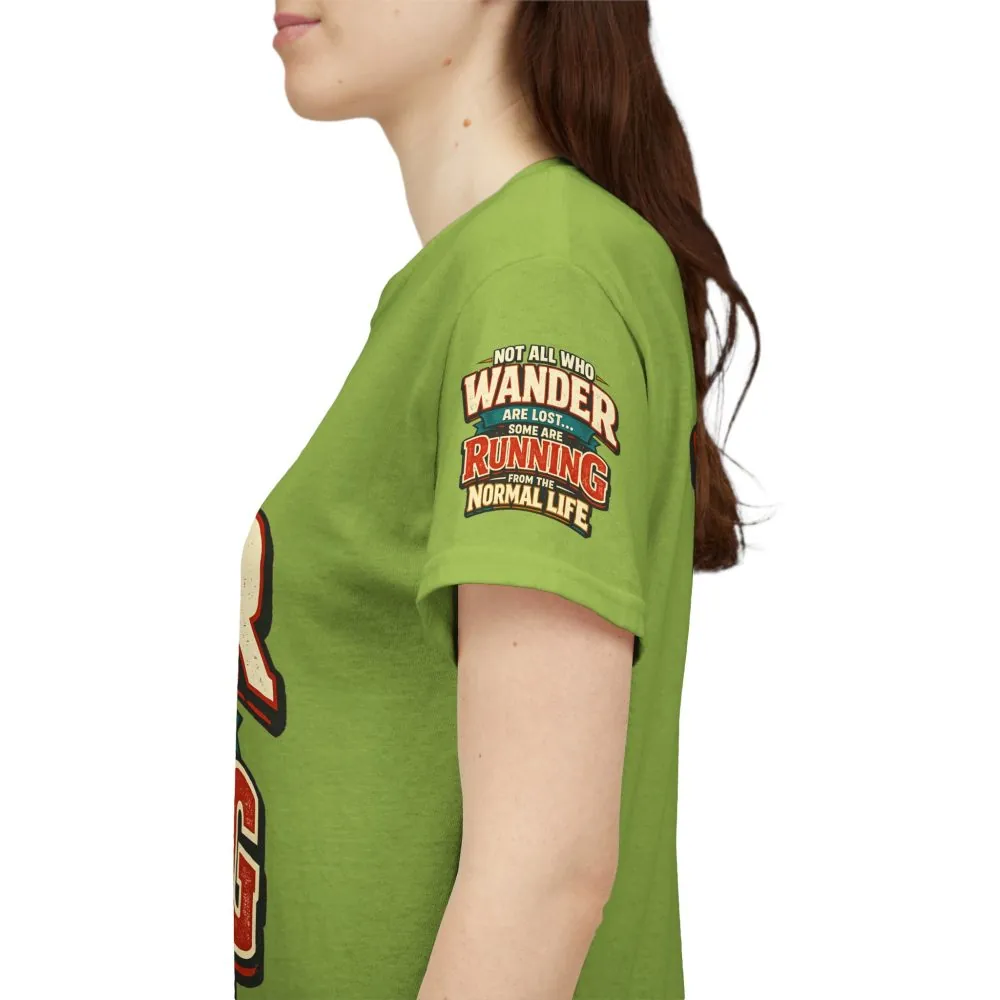 Unisex Heavy Cotton Tee — "Not All Who Wander Are Lost" Design F**K-Line