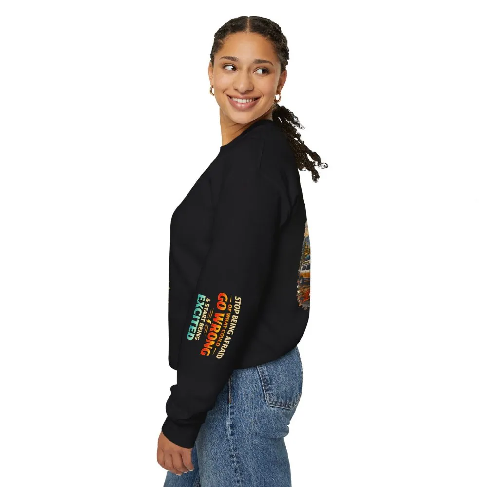 Unisex Heavy Blend™ Crewneck Sweatshirt — "Stop Being Afraid Of What Could Go Wrong" Design Scenic-Line
