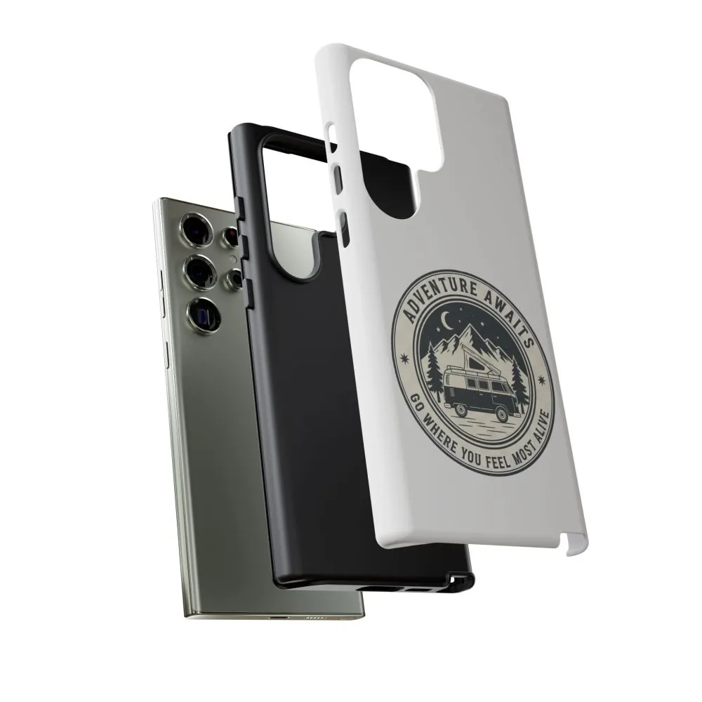 Phone Case — "Adventure Awaits-Go Where You Feel Most Alive" Camper Van Design