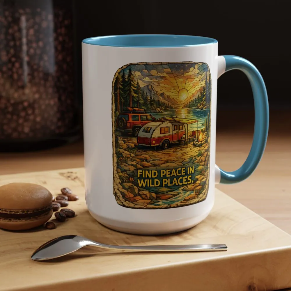 9286252129042169893_2048.jpeg Accent Coffee Mug (11, 15oz) — "Find Peace In Wild Places" Design Cubic-Line