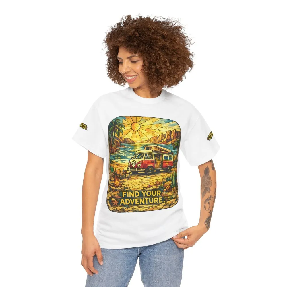 9302488812500661516_2048.jpeg Unisex Heavy Cotton Tee — "Find Your Adventure" Design Cubic-Line