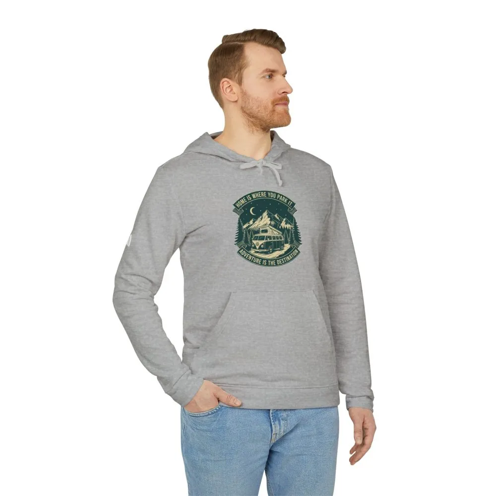 9306052891613505474_2048.jpeg Hoodie(Adidas) — "Home Is Where You Park It-Adventure is the destination" Outdoor Travel Pullover (Front + Back Printed)