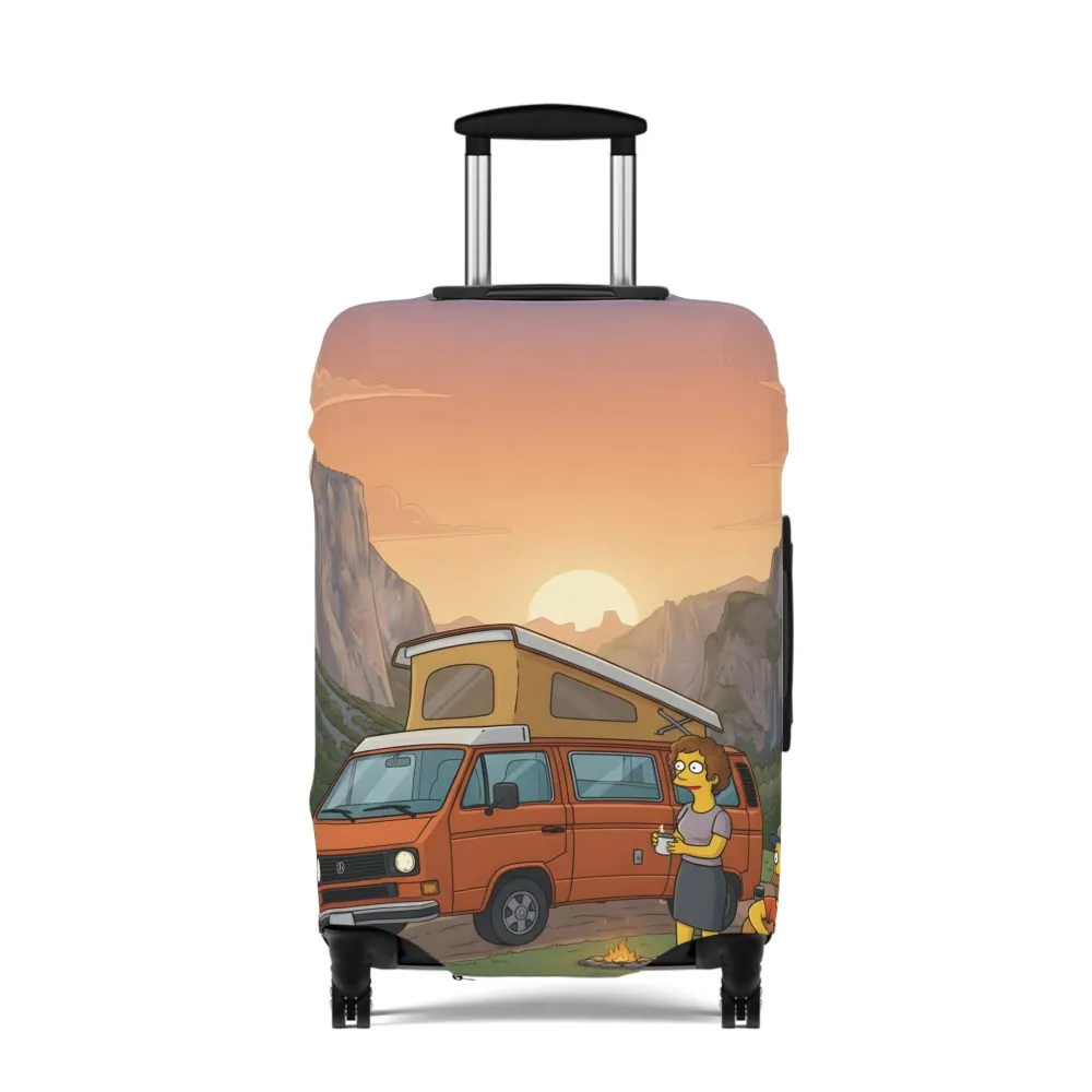 Luggage Cover — Adventure Camper Sketch Travel Suitcase(Design Sitcom-Line)