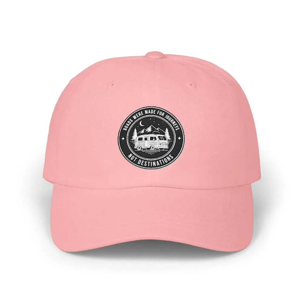 Dad Cap - "ROAD WHERE MADE FOR JOURNEYS-NOT DESTINATIONS" Vintage National Park Stamp Hat