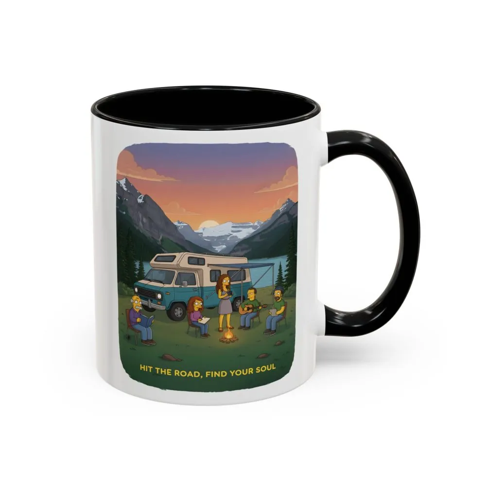 Accent Coffee Mug (11, 15oz) — "Hit The Road-Find Your Soul" Design Sitcom-Line