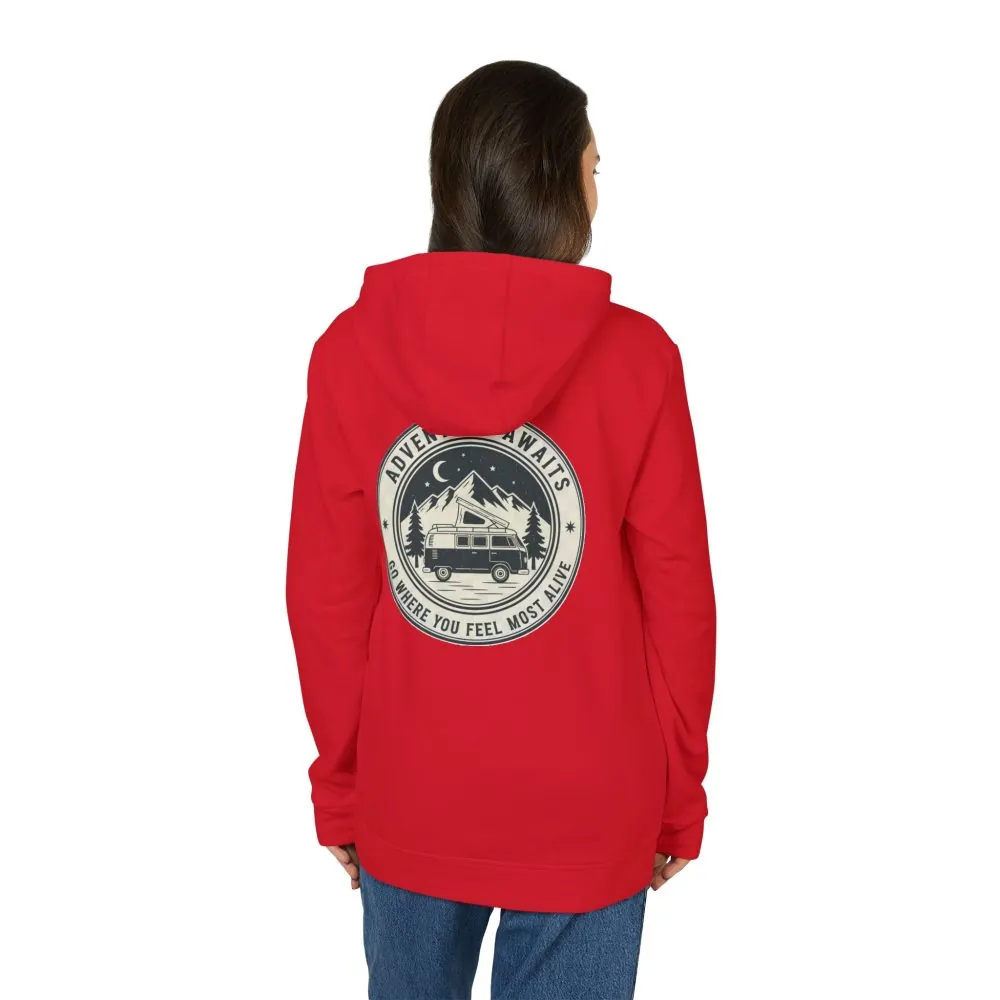 931725342967451247_2048.jpeg Hoodie(Adidas) — 'Adventure Awaits-Go Where You Feel Most Alive' Outdoor Travel Pullover (Front + Back Printed)