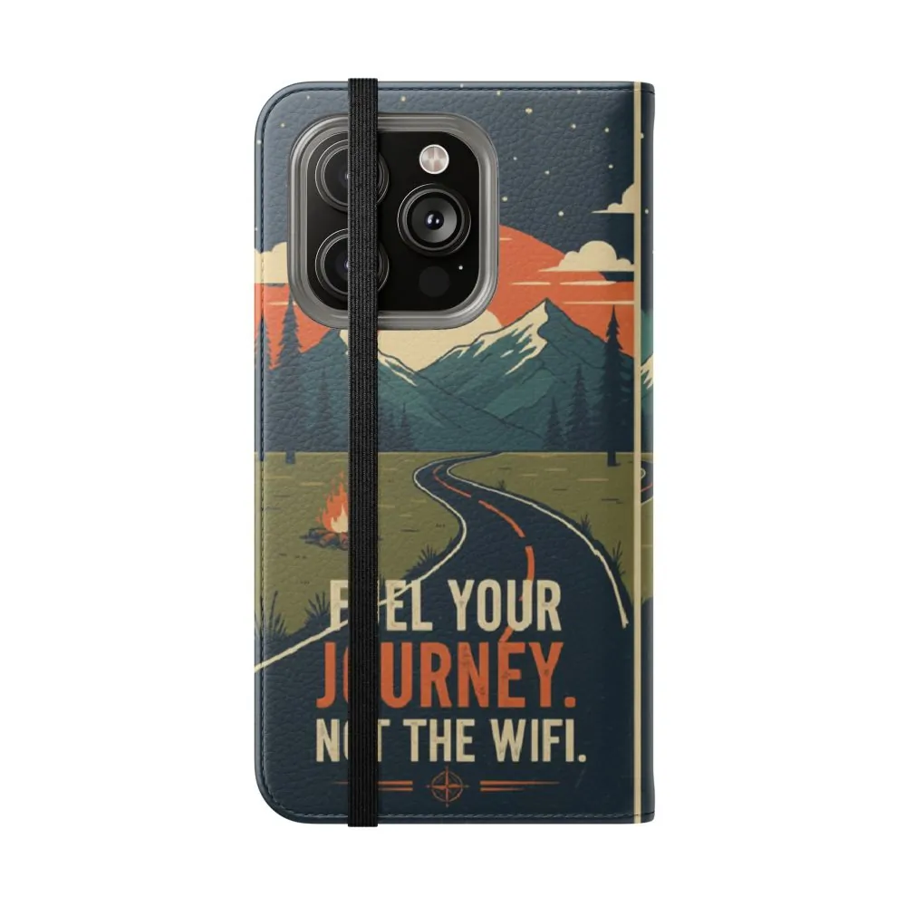 Flip Phone Case — "Fuel Your Journey, Not the Wifi" Wallet Cover