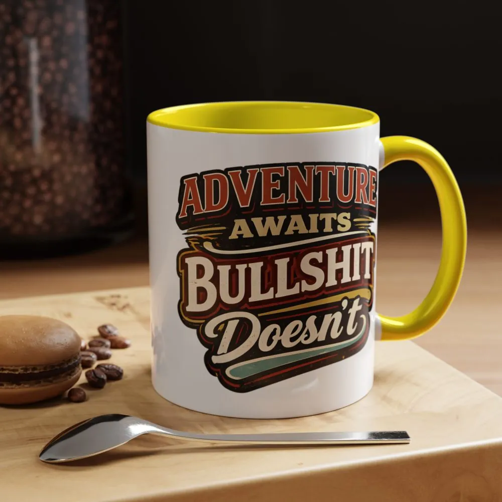 Accent Coffee Mug (11, 15oz) — "Adventure Awaits" Design F**K-Line