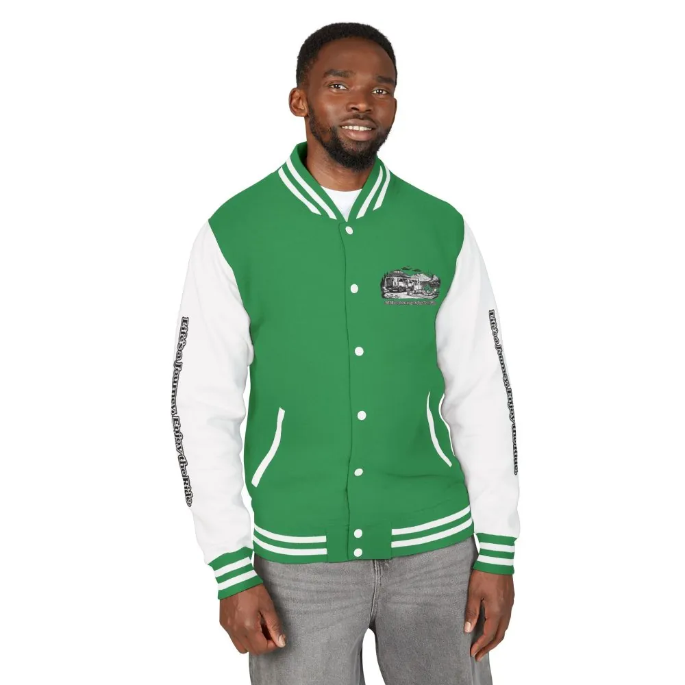 Unisex Heavyweight Letterman Jacket — "Lifes A Journey,Enjoy The Ride" Travel Varsity Coat