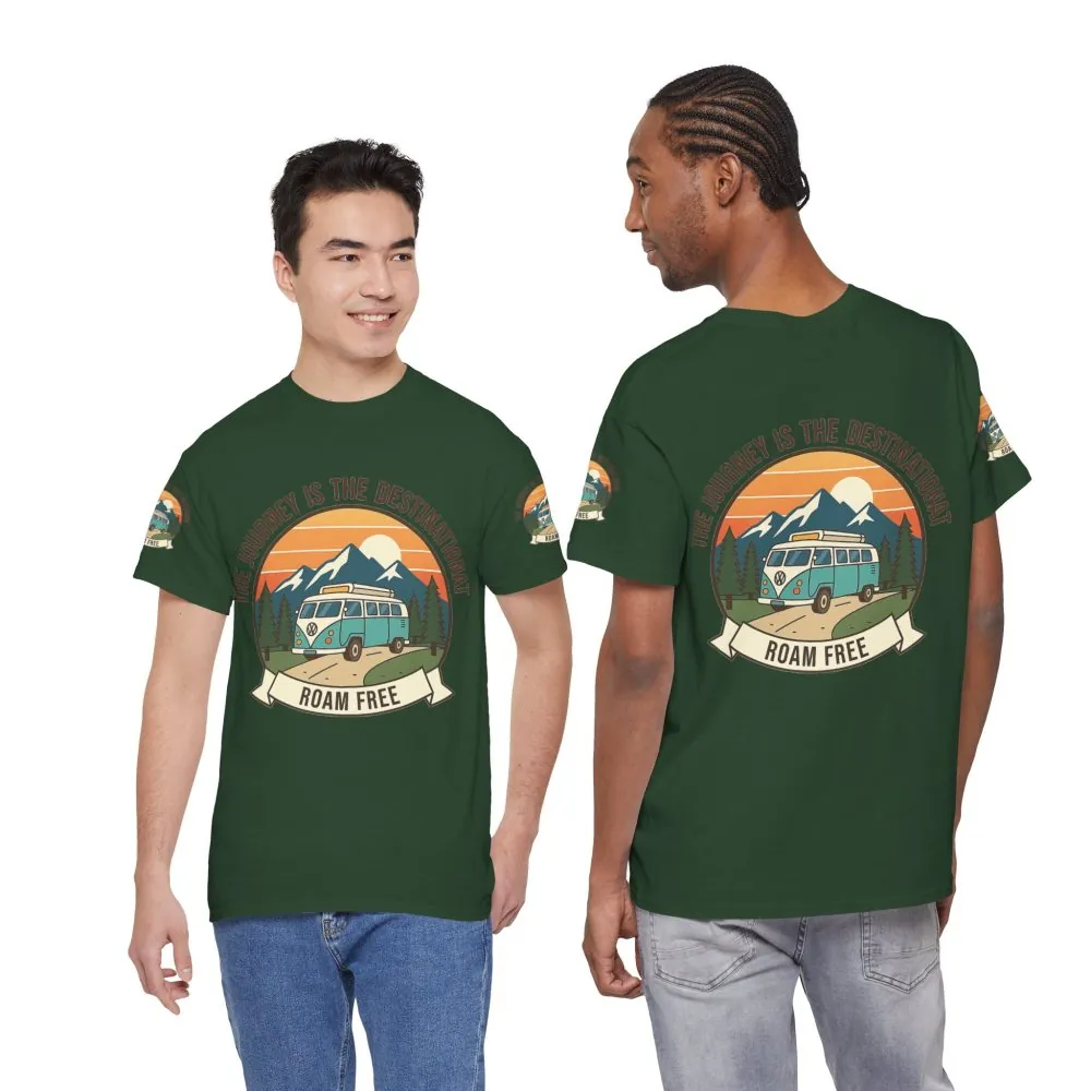 934650712243116141_2048.jpeg Unisex Heavy Cotton Tee — "The Journey Is The Destination" Roam Free Travel Shirt