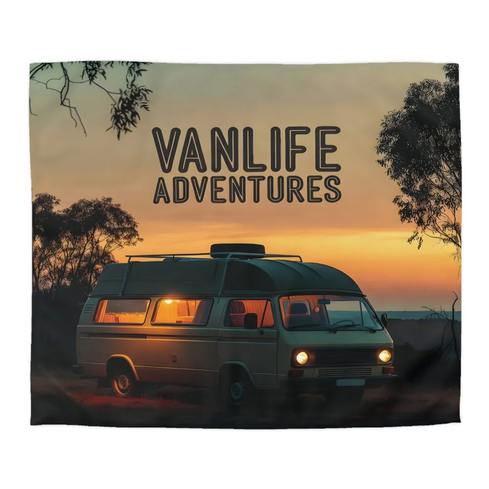 9362286248035921803_2048.jpeg Duvet Cover — 'Vanlife Adventures' Sunset Camper Bedding