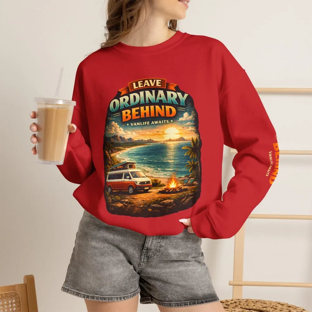 Unisex Heavy Blend™ Crewneck Sweatshirt — "Leave Ordinary Behind" Design Scenic-Line
