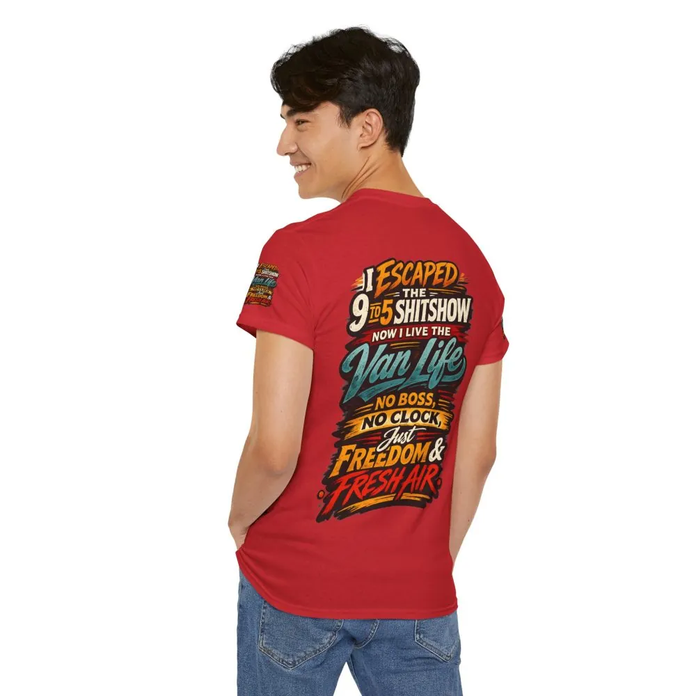 9398567134687212023_2048.jpeg Unisex Heavy Cotton Tee — "I Escaped The 9 To 5" Design F**K-Line