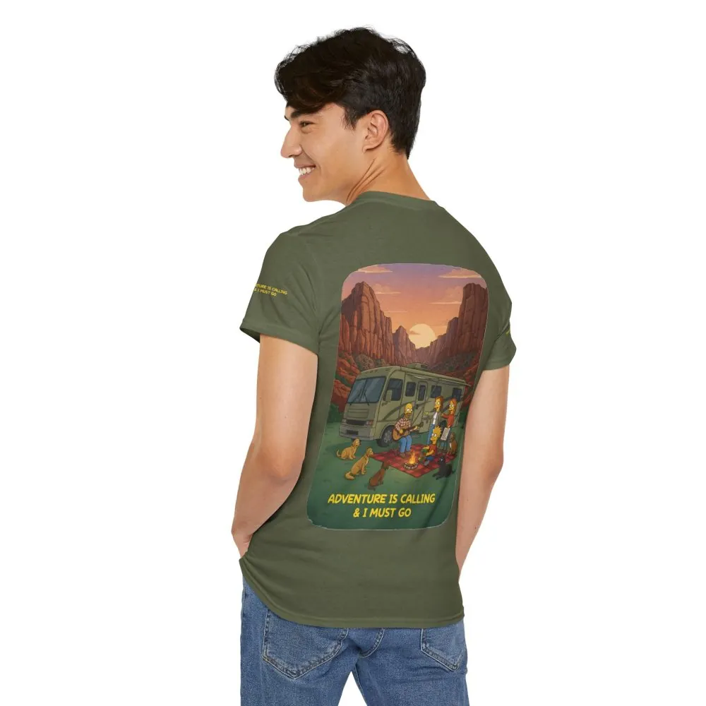 9407670042874575002_2048.jpeg Unisex Heavy Cotton Tee — "Adventure Is Calling-I Must Go" Design Sitcom-Line