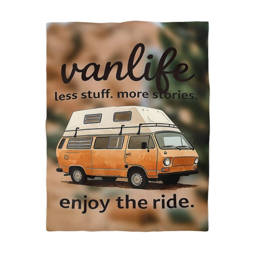 Duvet Cover – “Vanlife - Less Stuff. More Stories. Enjoy the Ride.” Camper Van Bedding