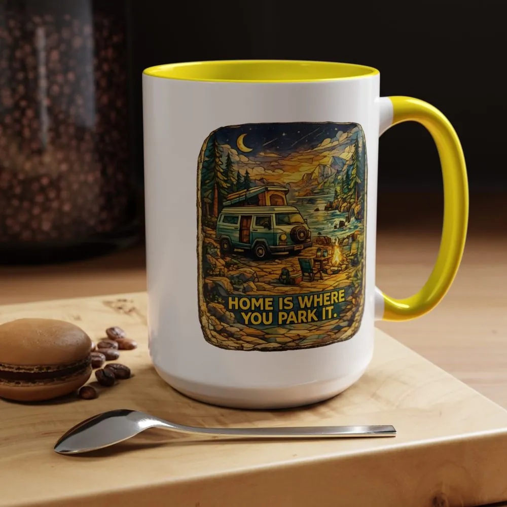 9436991525828966086_2048.jpeg Accent Coffee Mug (11, 15oz) — "Home Is Where You Park It" Design Cubic-Line