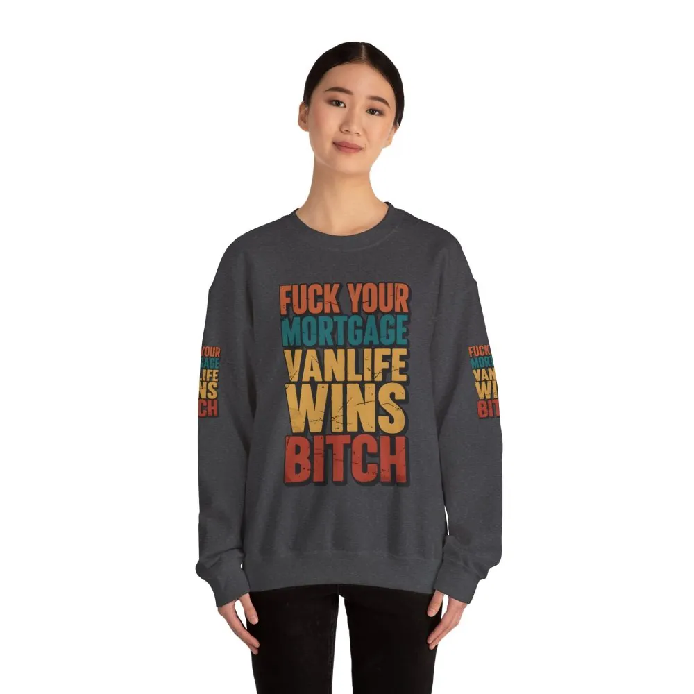 Unisex Heavy Blend™ Crewneck Sweatshirt — "Fuck Your Mortgage" Design F**K-Line