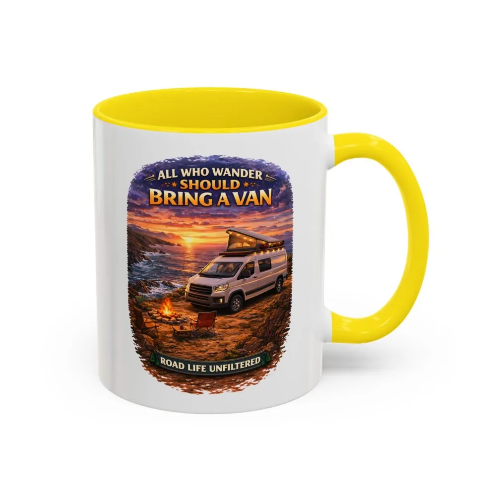 9469147910301929401_2048.jpeg Accent Coffee Mug (11, 15oz) — "All Who wander Should Bring A Van" Design Scenic-Line