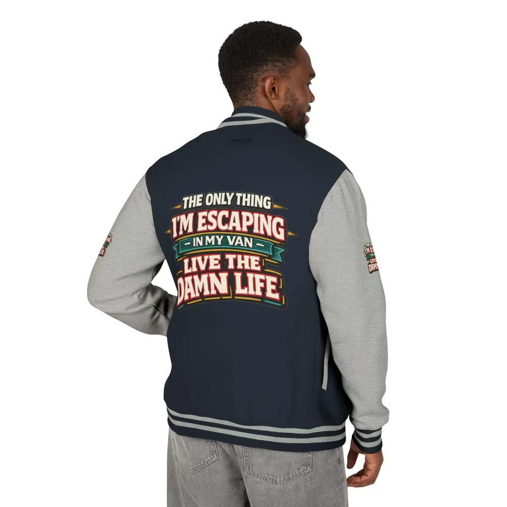 Unisex Heavyweight Letterman Jacket — "The Only Thing I´m Escaping" Design F**K-Line
