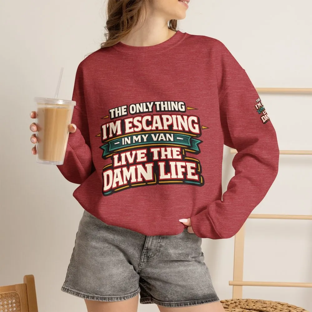 9481813064736757515_2048.jpeg Unisex Heavy Blend™ Crewneck Sweatshirt — "The Only Thing I´m Escaping" Design F**K-Line