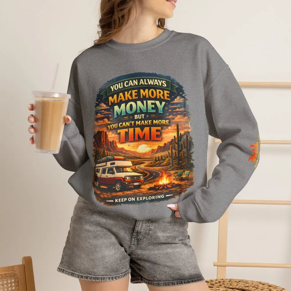 Unisex Heavy Blend™ Crewneck Sweatshirt — "You Can Always Make More Money" Design Scenic-Line