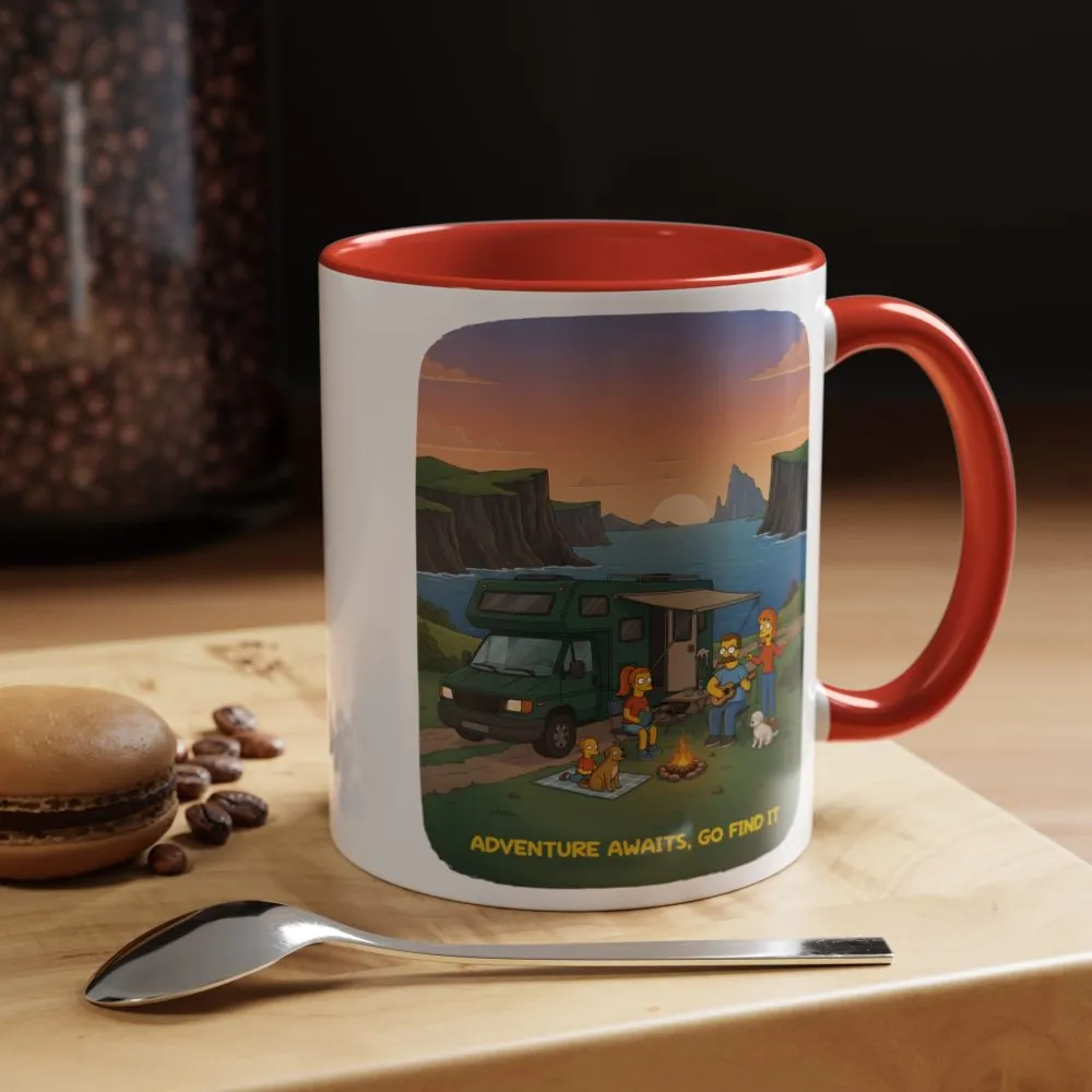 9494476562335602742_2048.jpeg Accent Coffee Mug (11, 15oz) — "Adventure Awaits-Go Find It"" Design Sitcom-Line