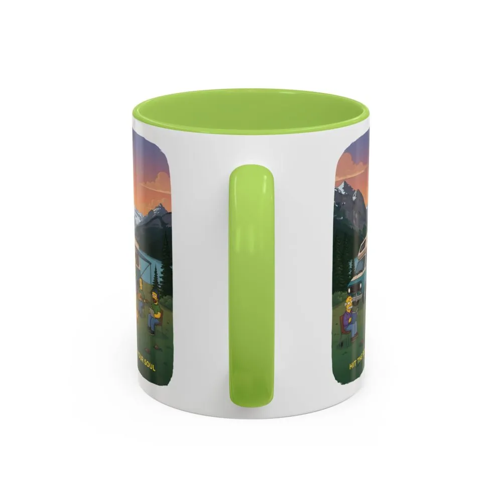 Accent Coffee Mug (11, 15oz) — "Hit The Road-Find Your Soul" Design Sitcom-Line