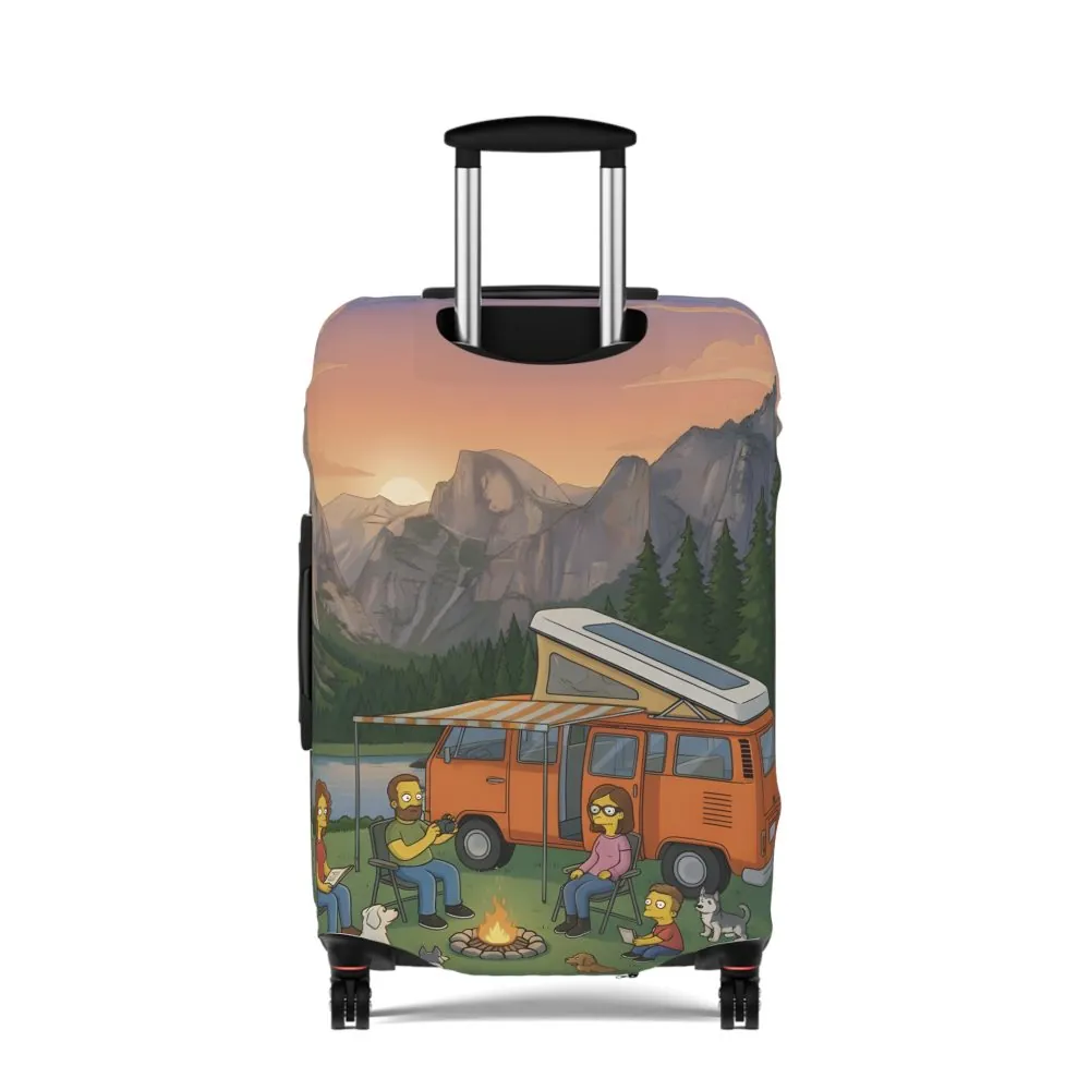 Luggage Cover — Adventure Camper Sketch Travel Suitcase(Design Sitcom-Line)