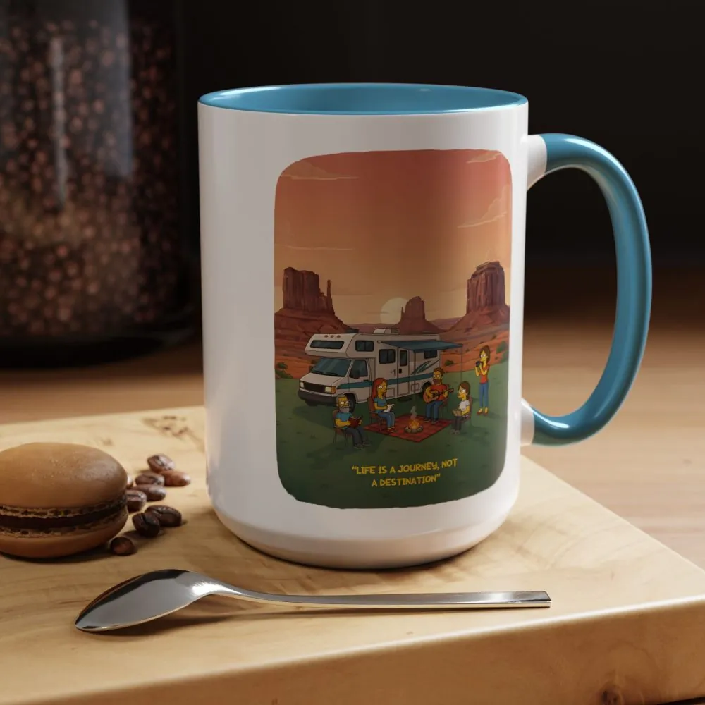 9518380677700117785_2048.jpeg Accent Coffee Mug (11, 15oz) — "Life Is A Journey-Not A Destination" Design Sitcom-Line