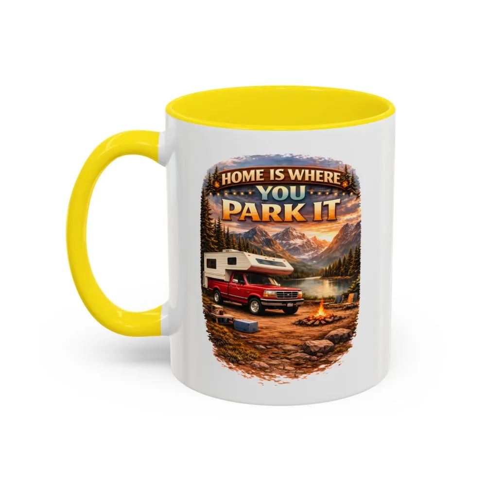 9519907793871629424_2048.jpeg Accent Coffee Mug (11, 15oz) — "Home Is Where You Park It" Design Scenic-Line