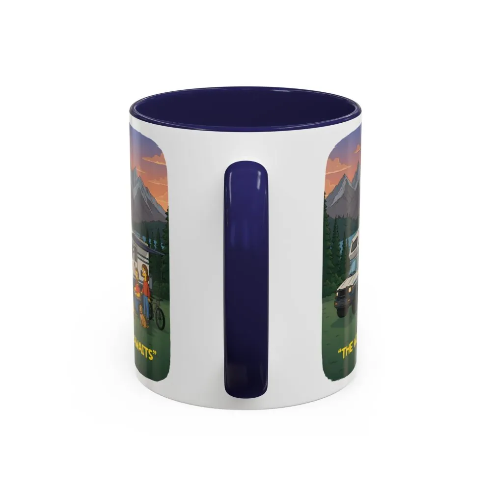 Accent Coffee Mug (11, 15oz) — "The World Awaits" Design Sitcom-Line