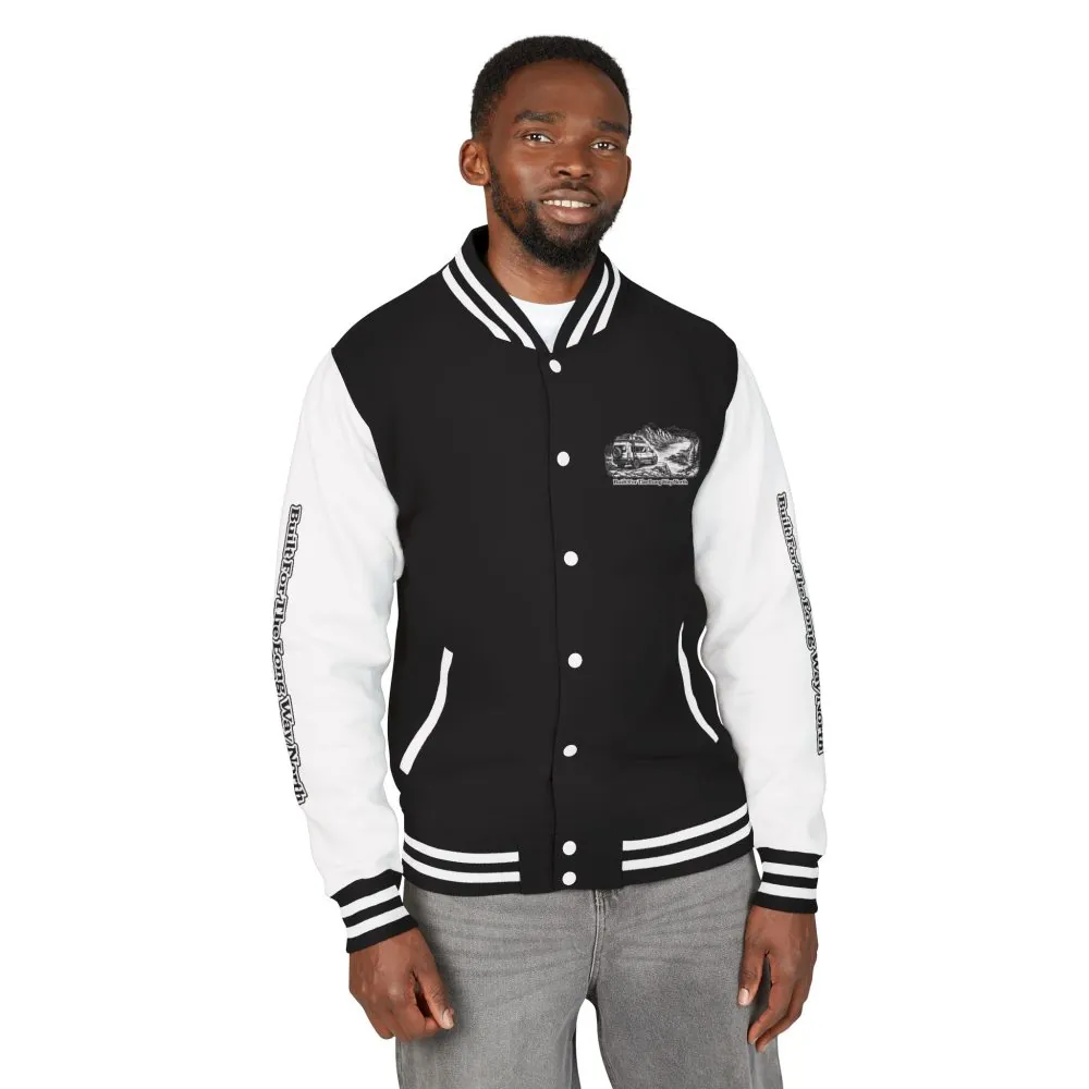 Unisex Heavyweight Letterman Jacket — "Built For The Long Way North" Travel Varsity Coat
