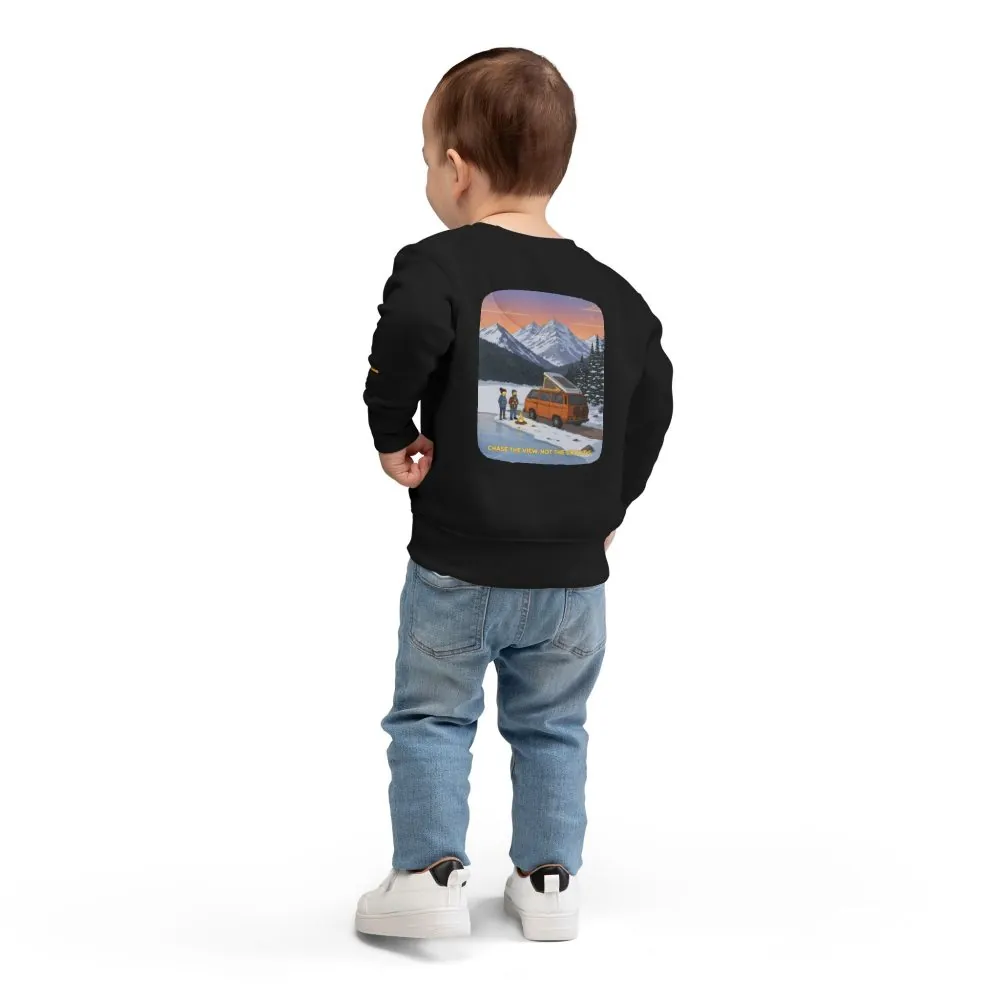 Toddler Sweatshirt - "Chase The Views-Not The Crowds" (Design Sitcom-Line)