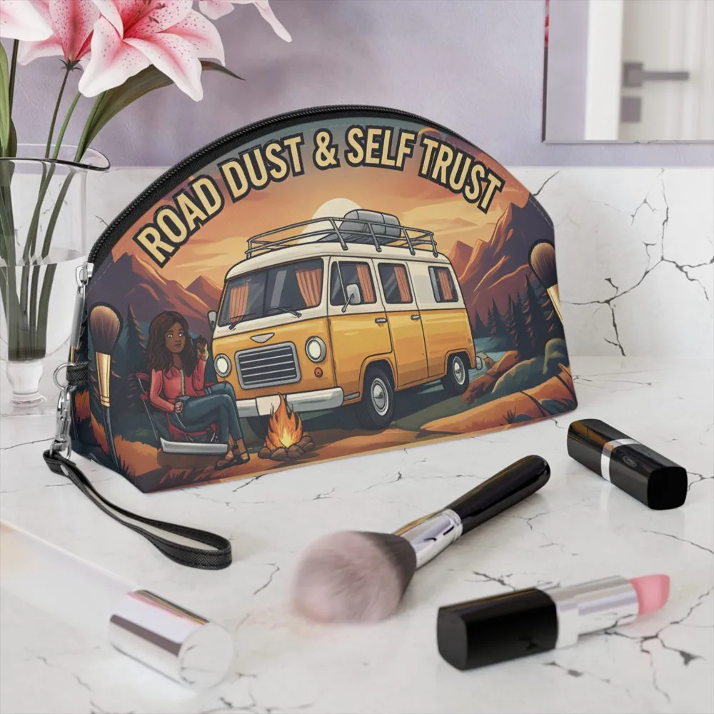 Makeup Bag — "Roads Dust and Self Trust" campervan quoted