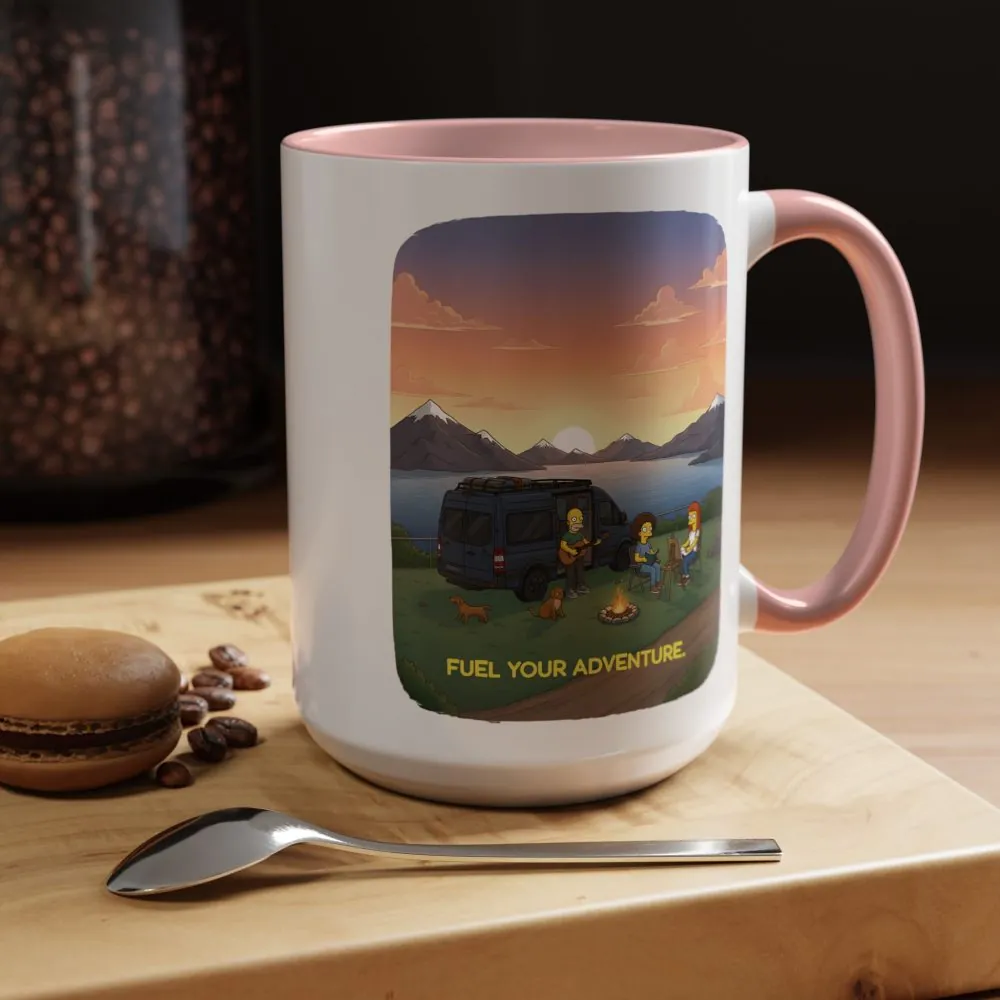 Accent Coffee Mug (11, 15oz) — "Fuel Your Adventure" Design Sitcom-Line
