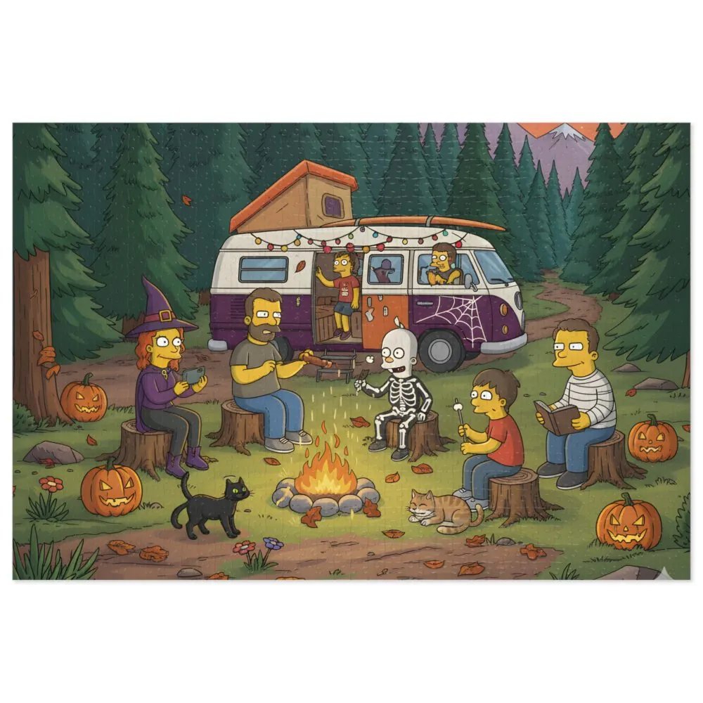 Jigsaw Puzzle with Tin — Autumn Camping Jigsaw Halloween